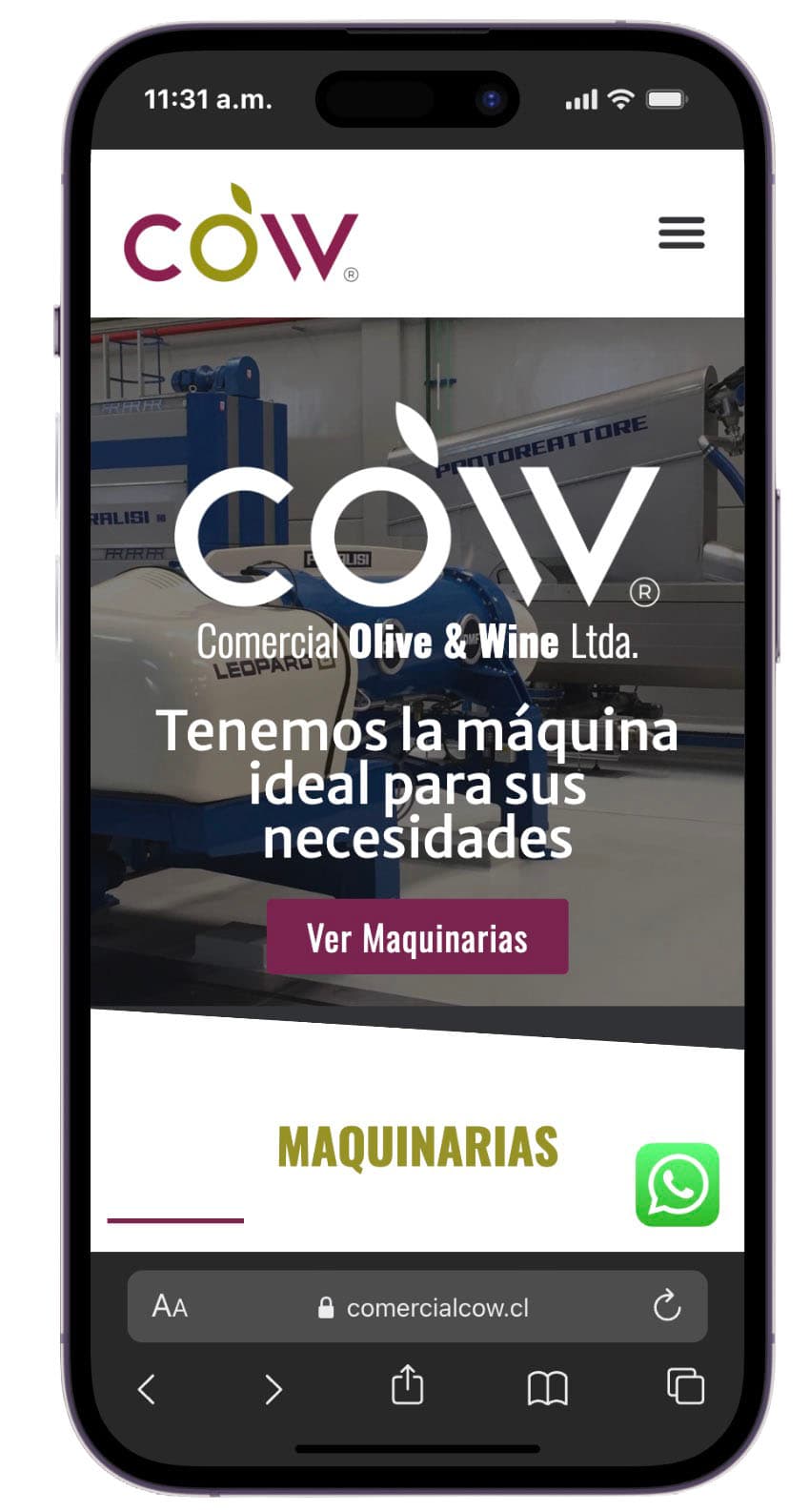 Comercial Cow — sitio web mobile desarrollado por Estudio Furia
