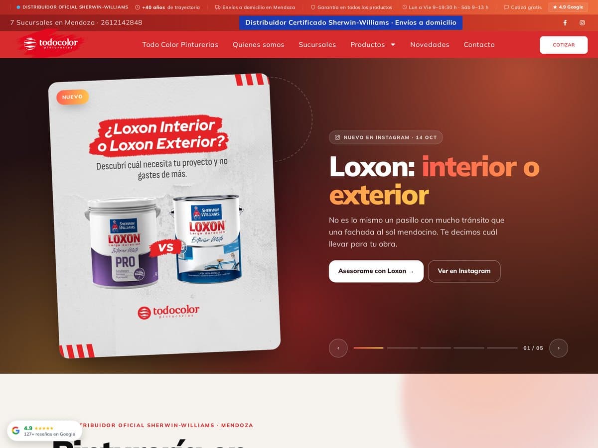 Todo Color Pinturerías — Sitio web retail