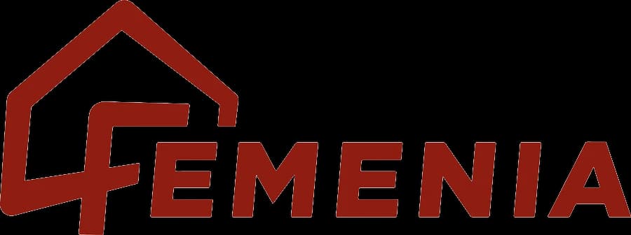 Femenia logo (industrial hardware) — brand identity designed by Estudio Furia