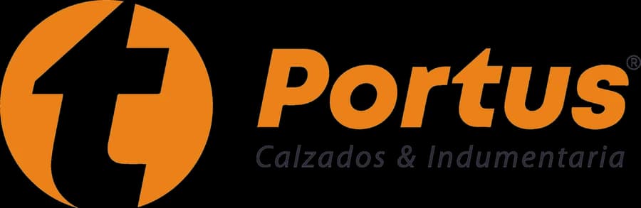 Portus logo (workwear & safety footwear) — brand identity designed by Estudio Furia