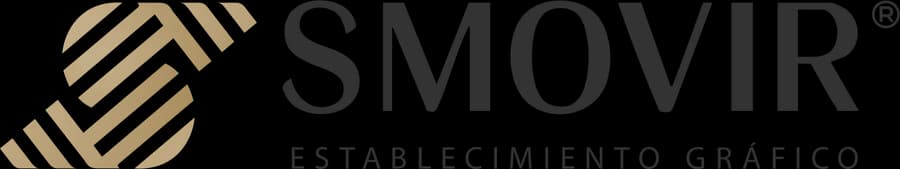 Smovir logo (label printing · mendoza) — brand identity designed by Estudio Furia