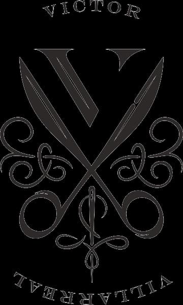 Víctor Villarreal logo (bespoke tailoring) — brand identity designed by Estudio Furia