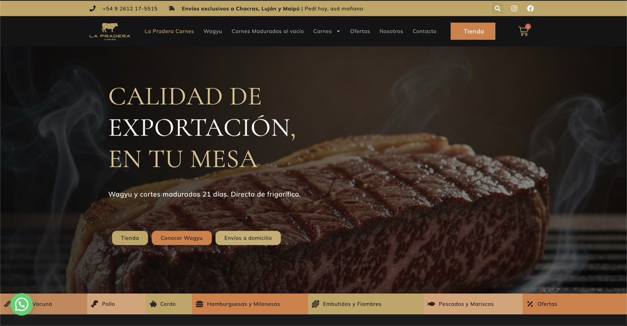 LA PRADERA CARNES - e-commerce de carnes premium | Estudio Furia Portfolio